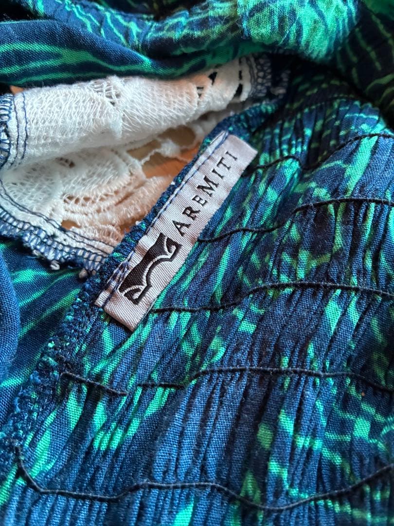 美品★ アレミティ バイカラーマーメイドベアドレス（モンステラ）ネイビー