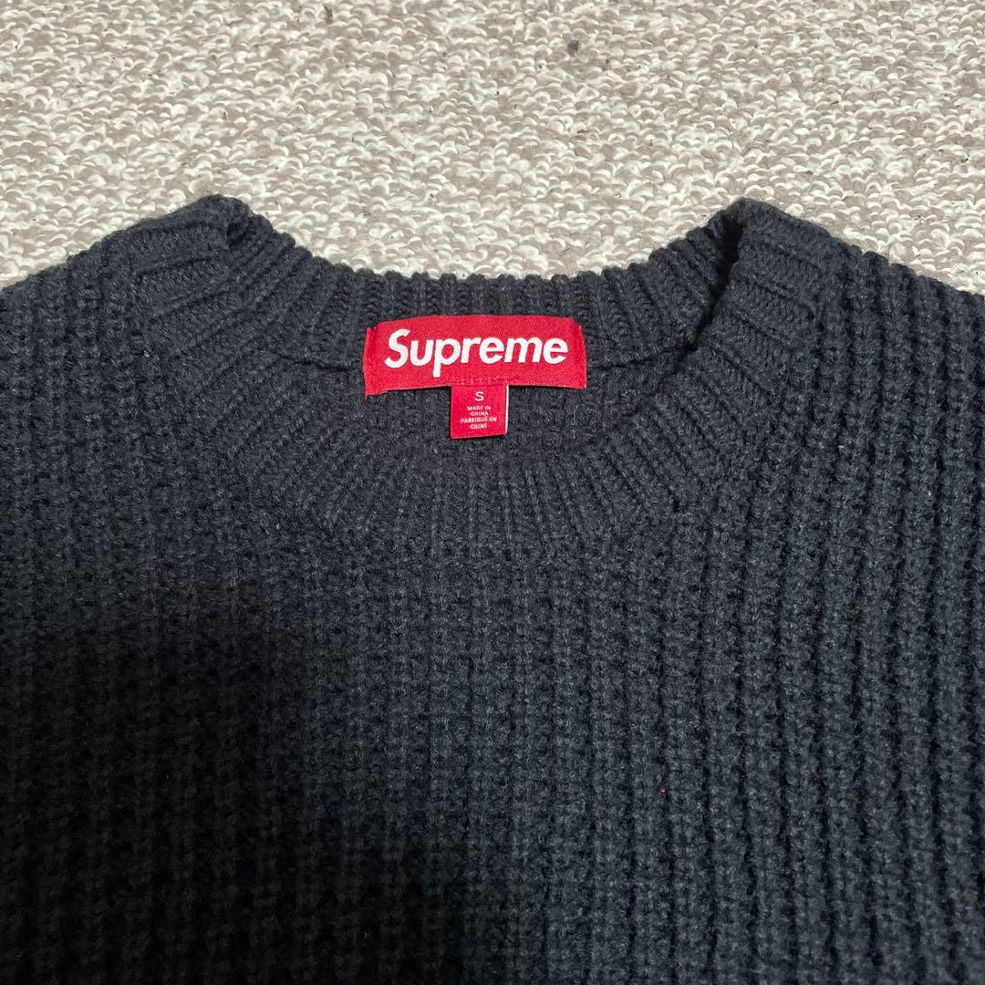 24FW Supreme Waffle Small Box Sweater BK - メルカリ
