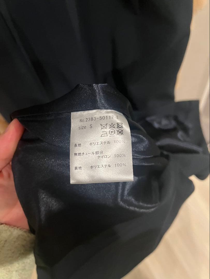 【美品】ANDRESD detached sleeve dress ネイビー s