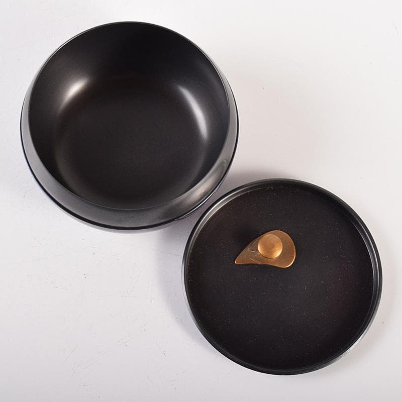 茶道具　幸来堂造　純銅製　茄子形　茶入　共箱　M　R7790