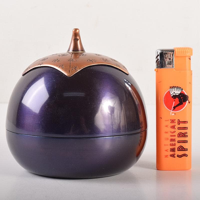 茶道具　幸来堂造　純銅製　茄子形　茶入　共箱　M　R7790