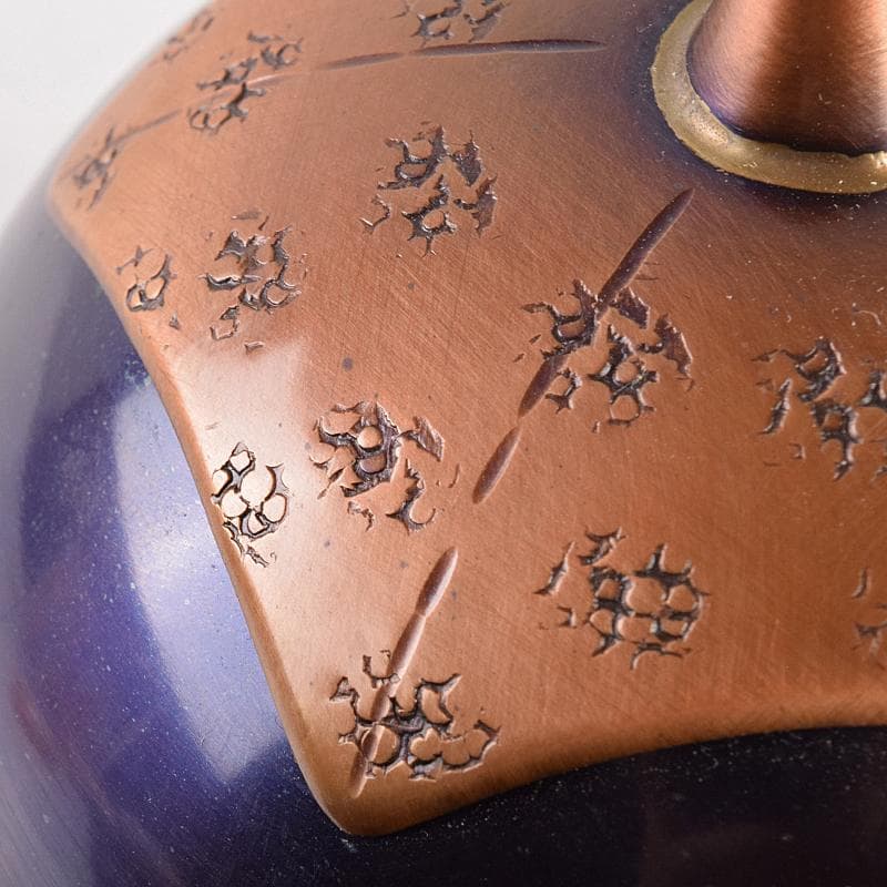 茶道具　幸来堂造　純銅製　茄子形　茶入　共箱　M　R7790