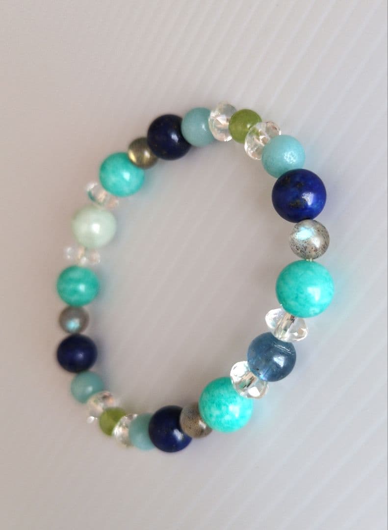 愛光堂 天然石ブレスレット　青系　お兄さん作成　匿名配送