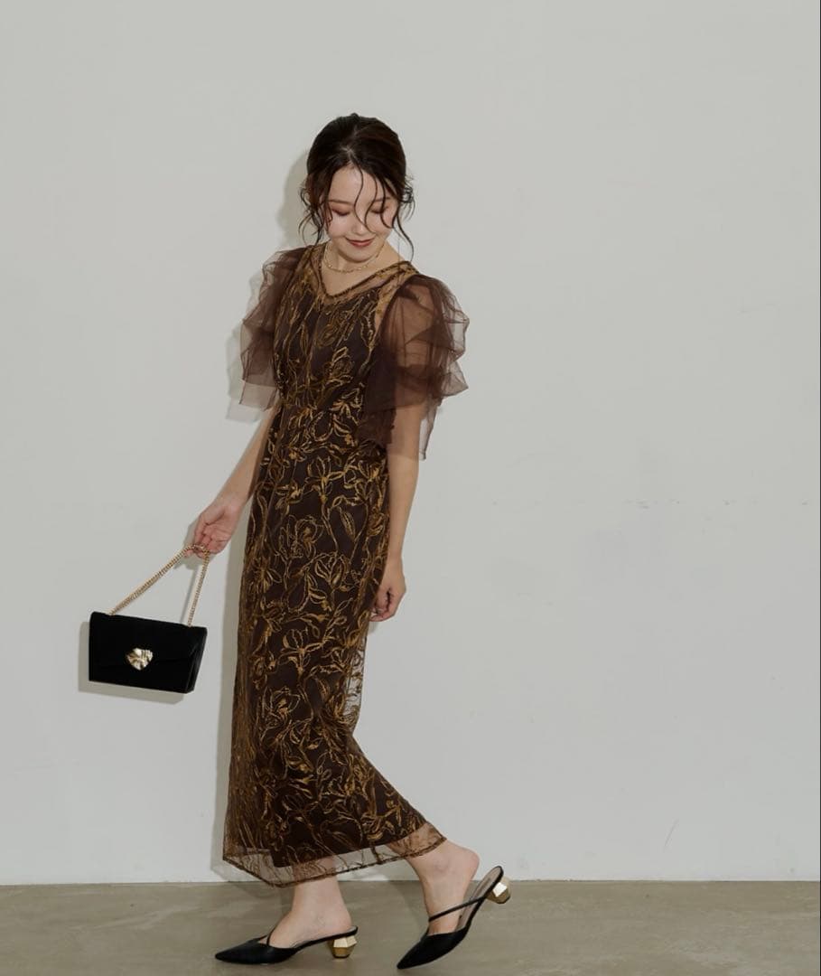 niana フラフィースリーブペンシルドレス パーティードレス オケージョン