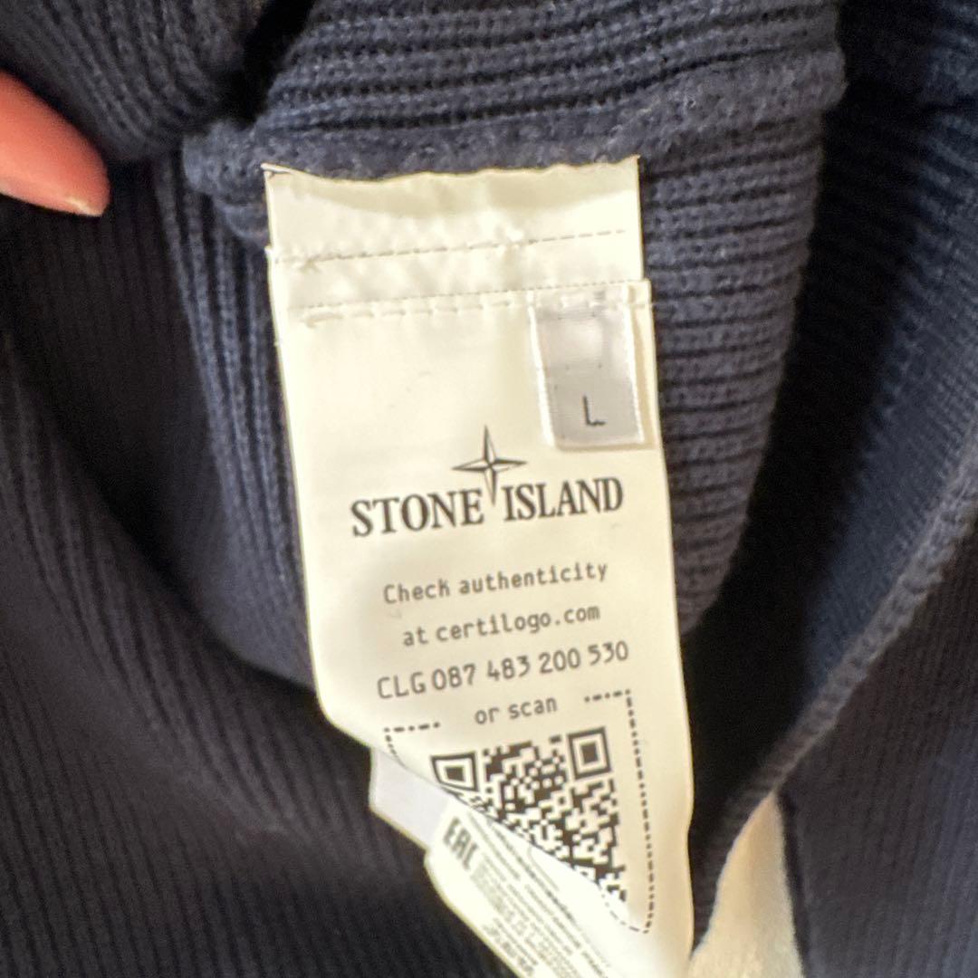 STONE  ドライバーズ ジップアップニット ネイビー Lサイズ