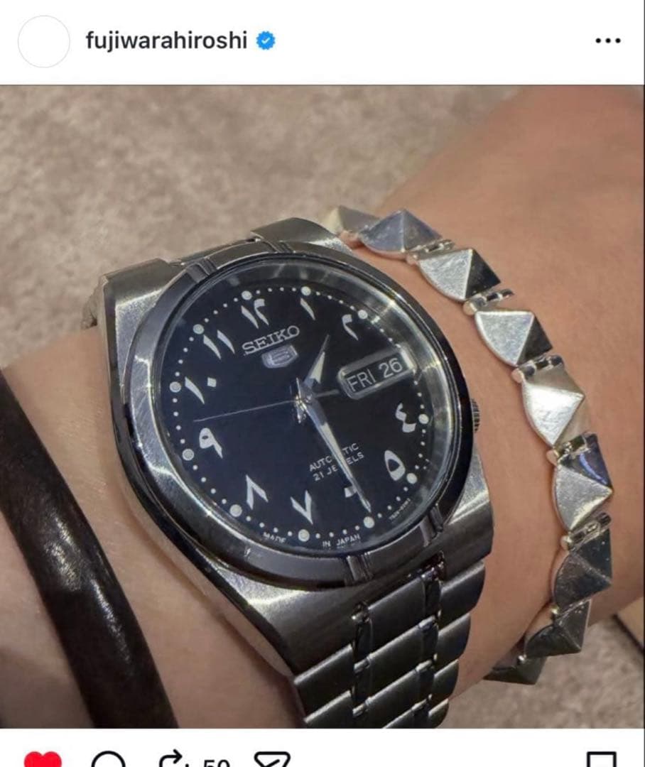 新品未使用 国内未発売 藤原ヒロシ SEIKO 5 セイコー5 アラビック文字