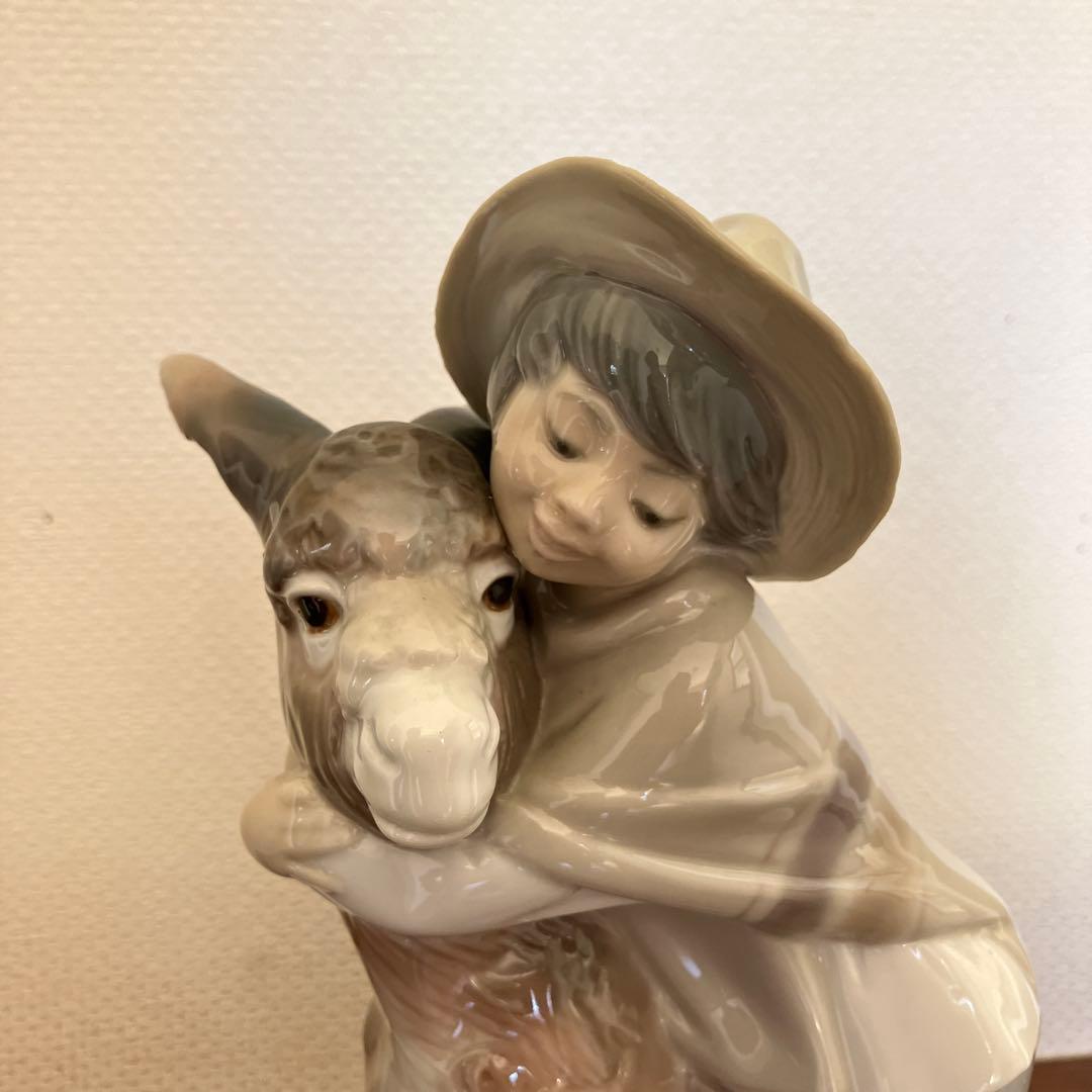 美品リヤドロの置物.ロバと少年.フィギュアリン.スペイン製