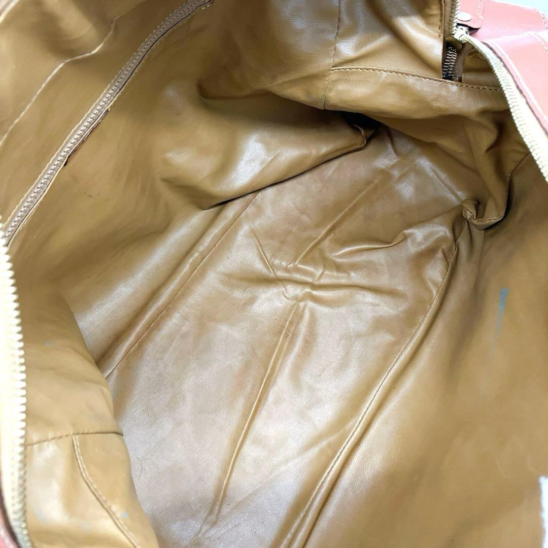 【CELINE】メッセンジャーバッグ　マカダム柄　ゴールド金具　ブラウン　PVC