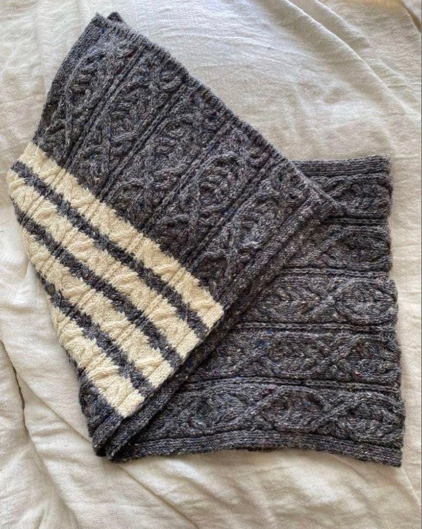 THOM BROWNE トムブラウン ケーブル編み大判マフラー THOM BROWNE トム