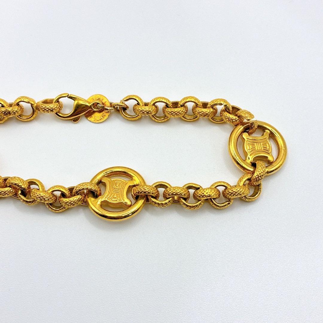 美品✨CELINE トリオンフ ヴィンテージ ブレスレット ゴールド ラウンド
