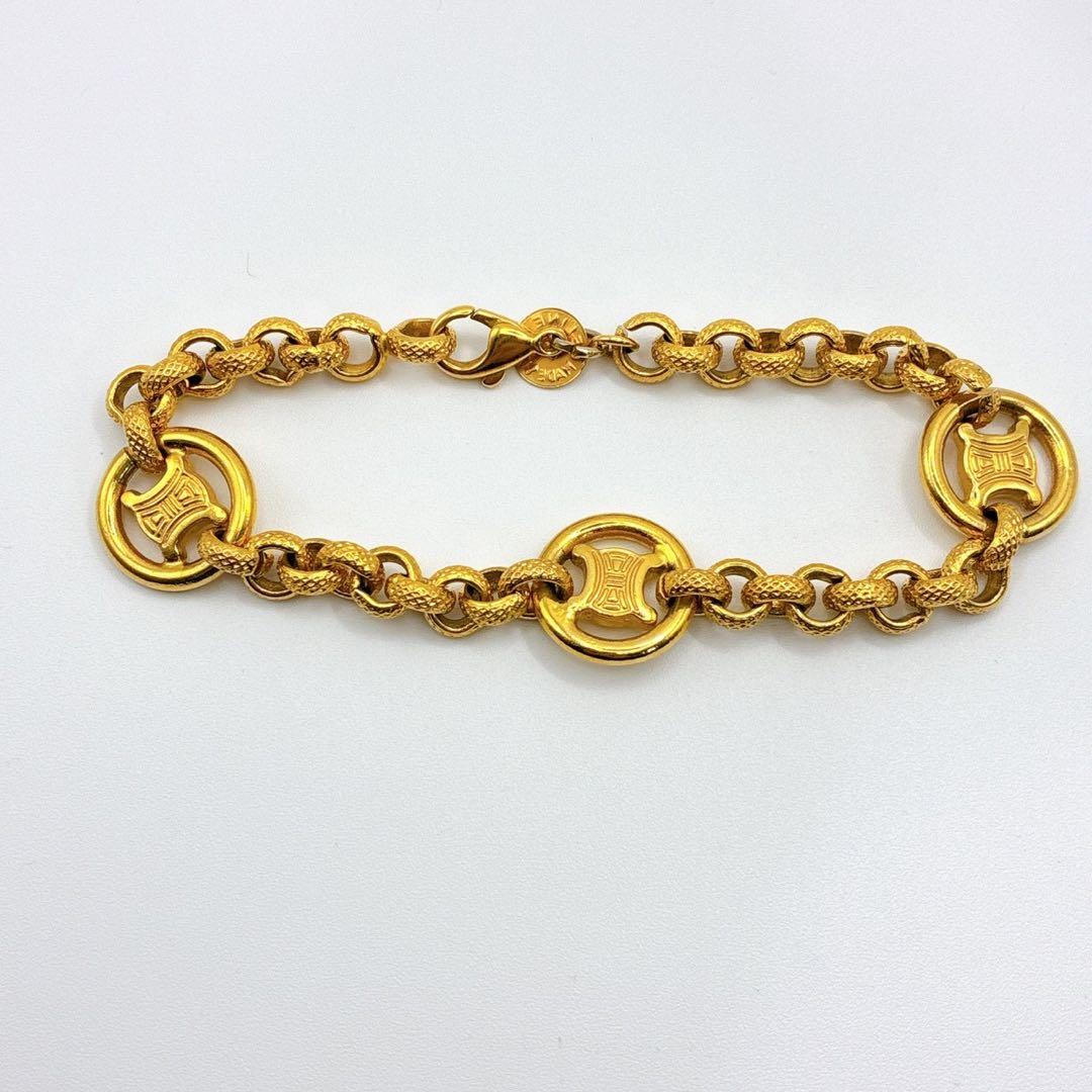 美品✨CELINE トリオンフ ヴィンテージ ブレスレット ゴールド ラウンド