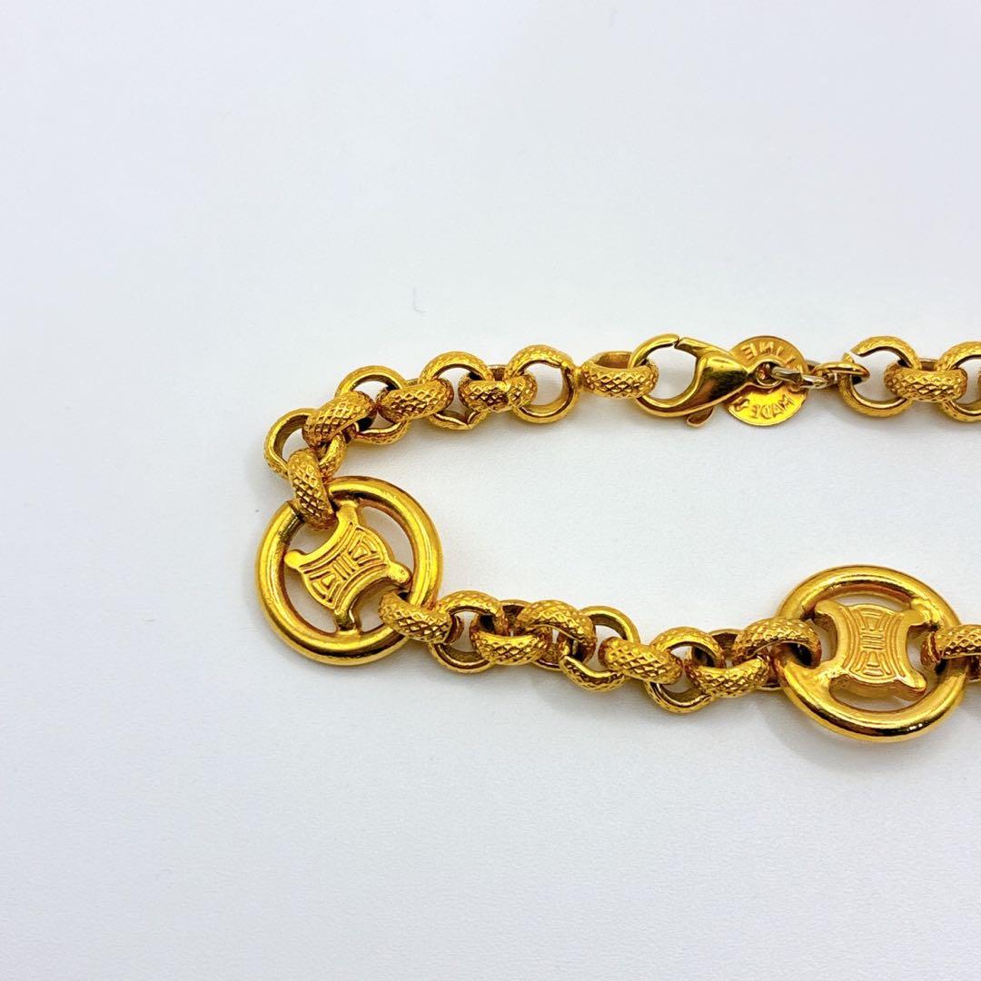 美品✨CELINE トリオンフ ヴィンテージ ブレスレット ゴールド ラウンド