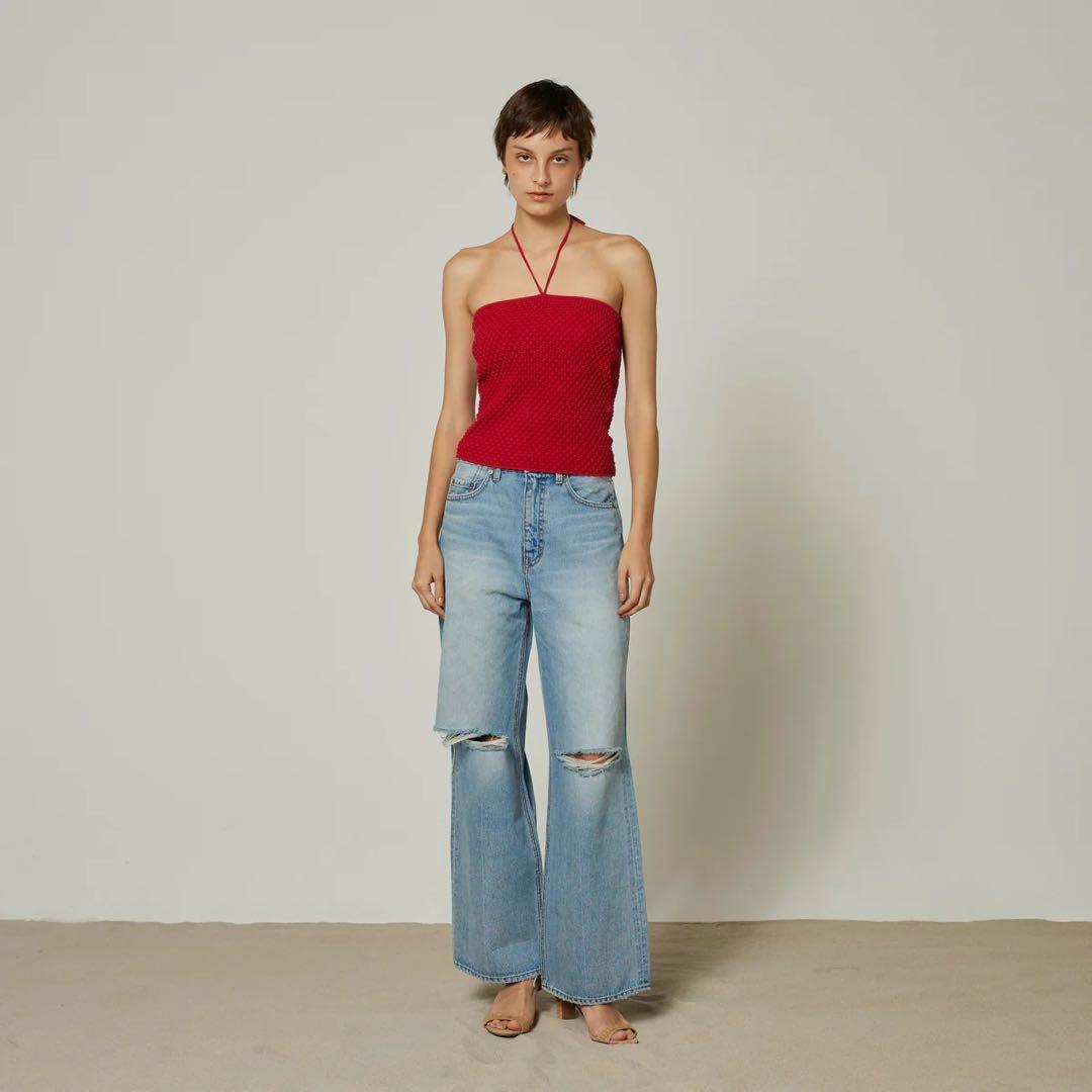 新品SeaRoomlynn カップin Bumpy Knit Ribbonキャミ