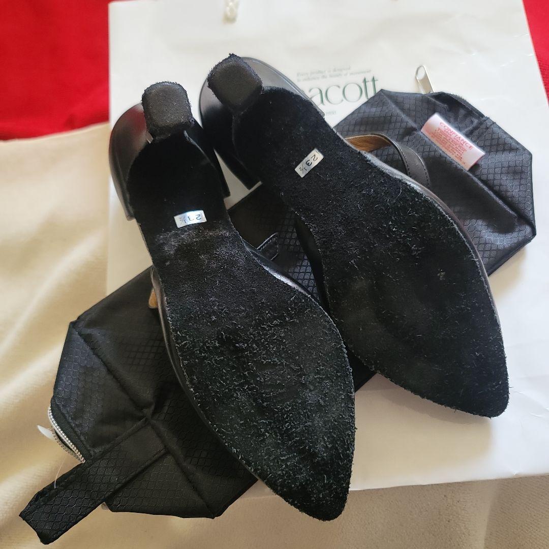 チャコット ダンスシューズ ８㎝ ヒール 23.5㎝ 黒 ポーチ付き