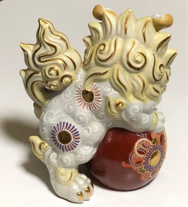 ⬛️超超超 稀少！！⬛️美品！⬛️九谷焼宝獅子白盛！！⬛️ 高さ30cm