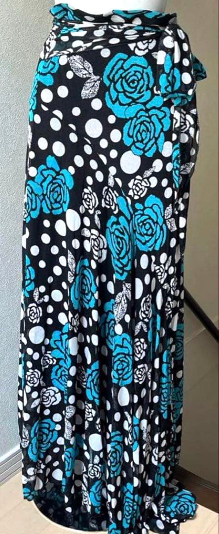 フラメンコ レッスン ファルダ　ウエスト総ゴム　大きめサイズ　リゾートドレス