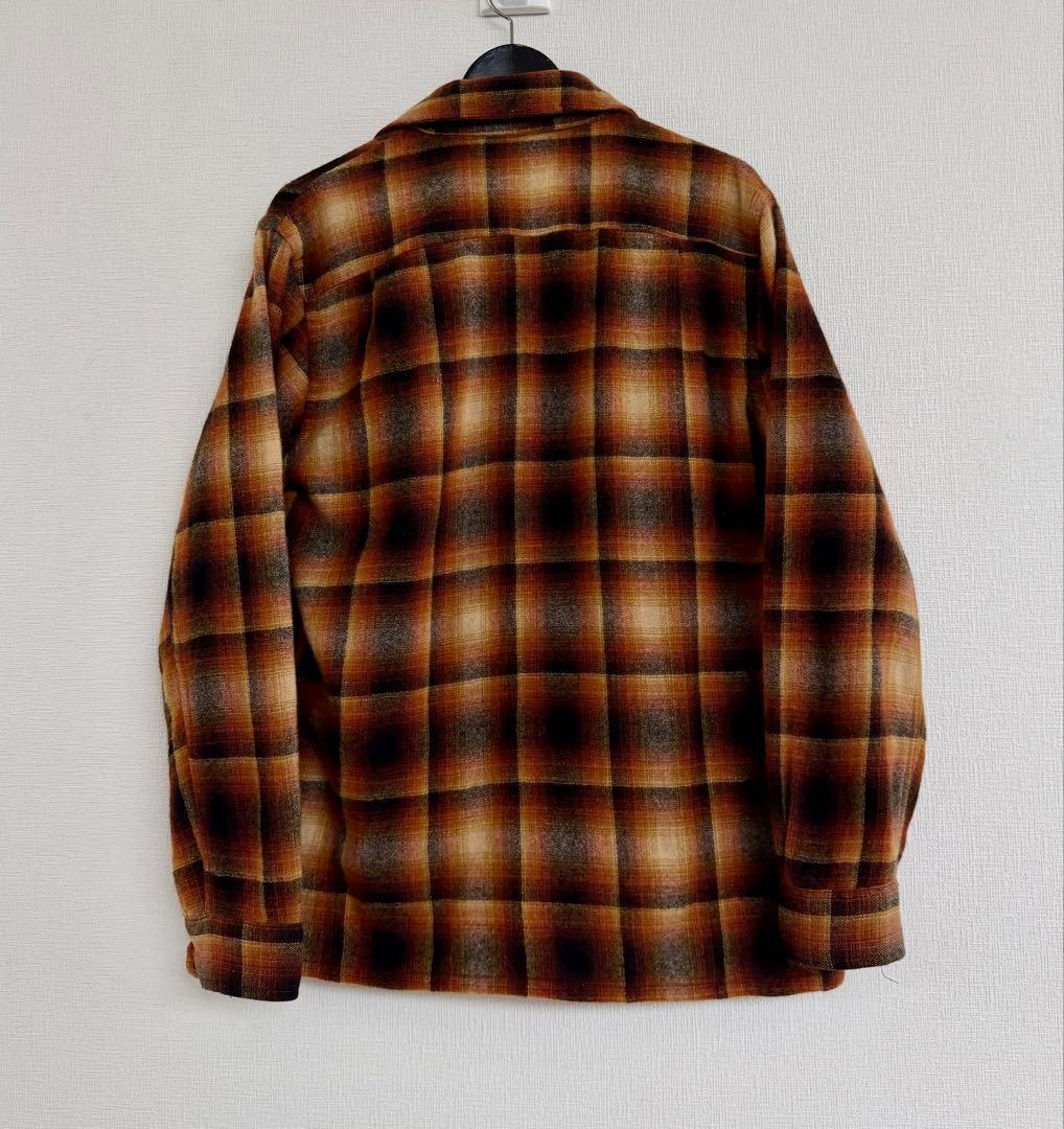 超超スペシャル 60s cascade オンブレ ウール シャツ M オレンジ