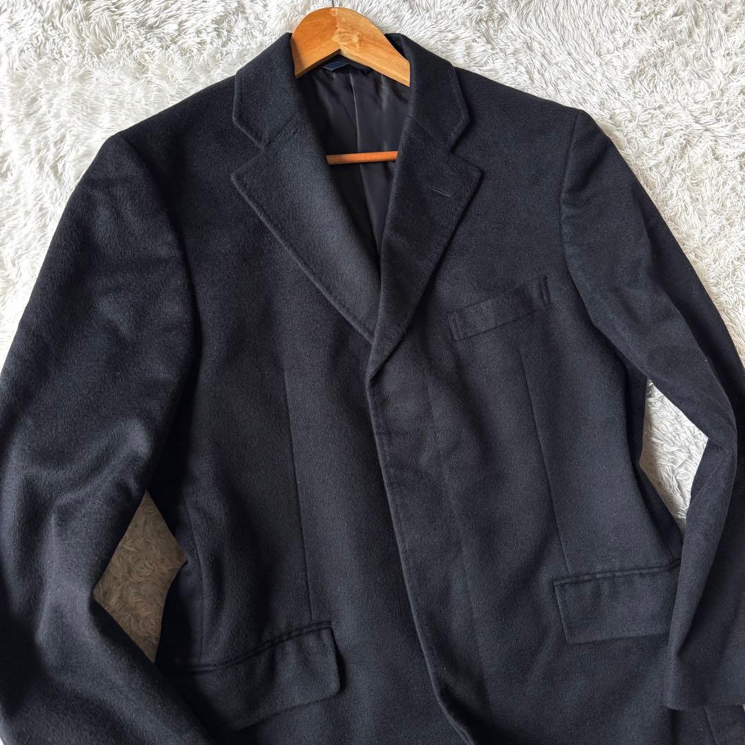 美品　Zegna ゼニア　カシミヤ100％　チェスターコート　LL 黒　ブラック