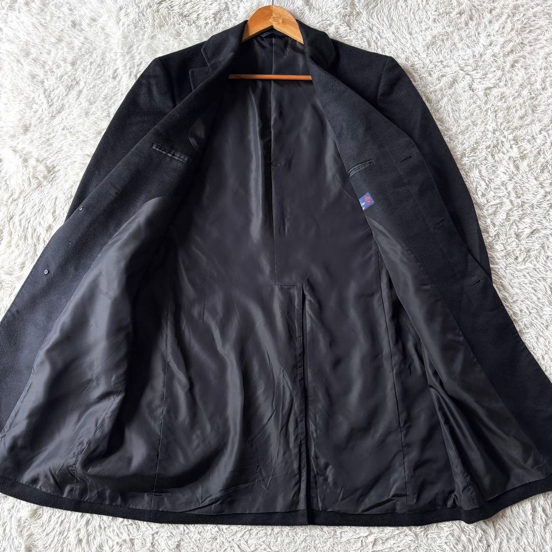 美品　Zegna ゼニア　カシミヤ100％　チェスターコート　LL 黒　ブラック