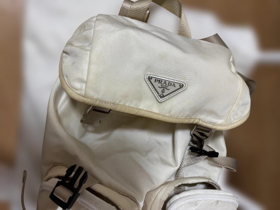 PRADA ホワイト ナイロン バックパック