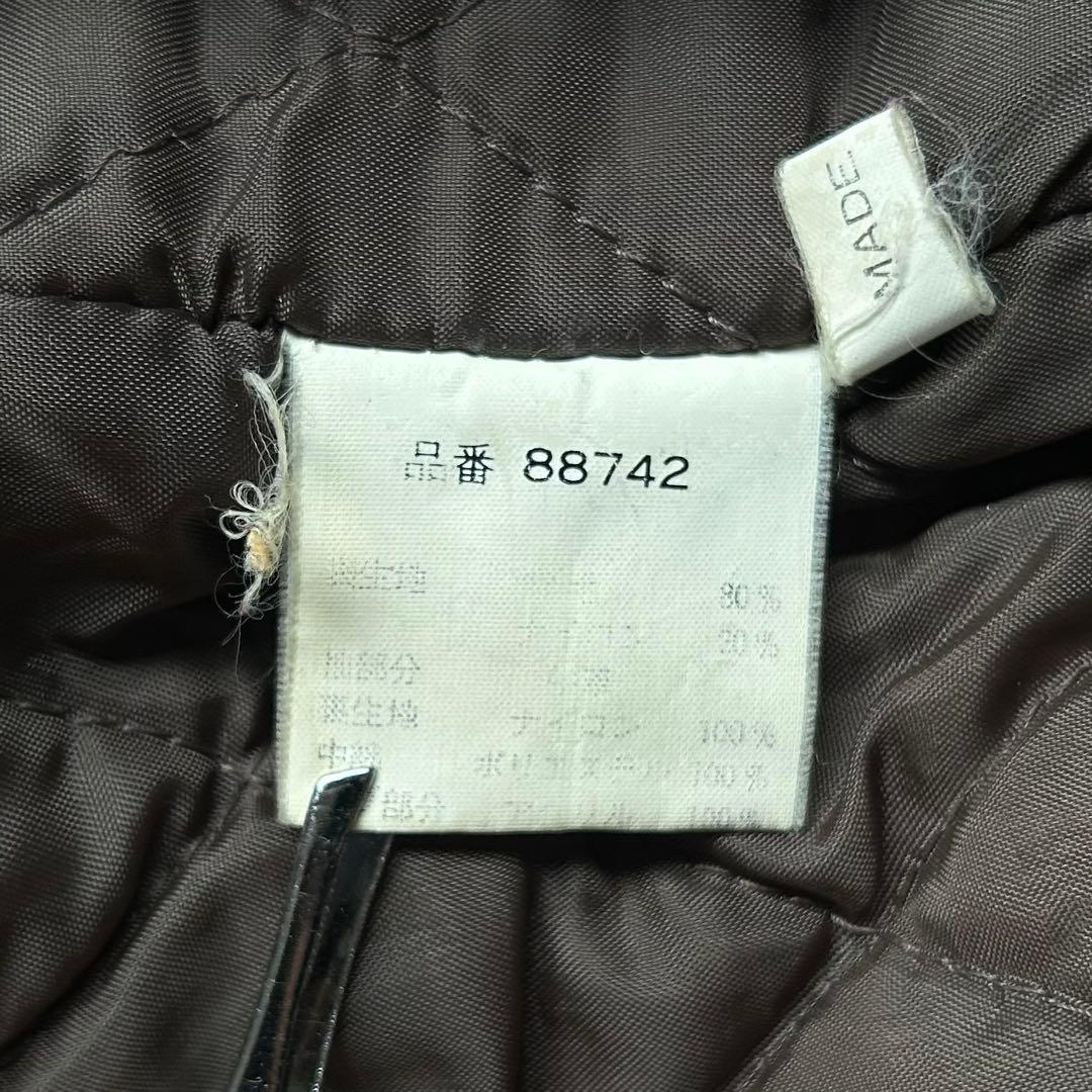 90s OLD 袖レザー スタジャン 本革 ウール ブラウン 古着 短丈 刺繍