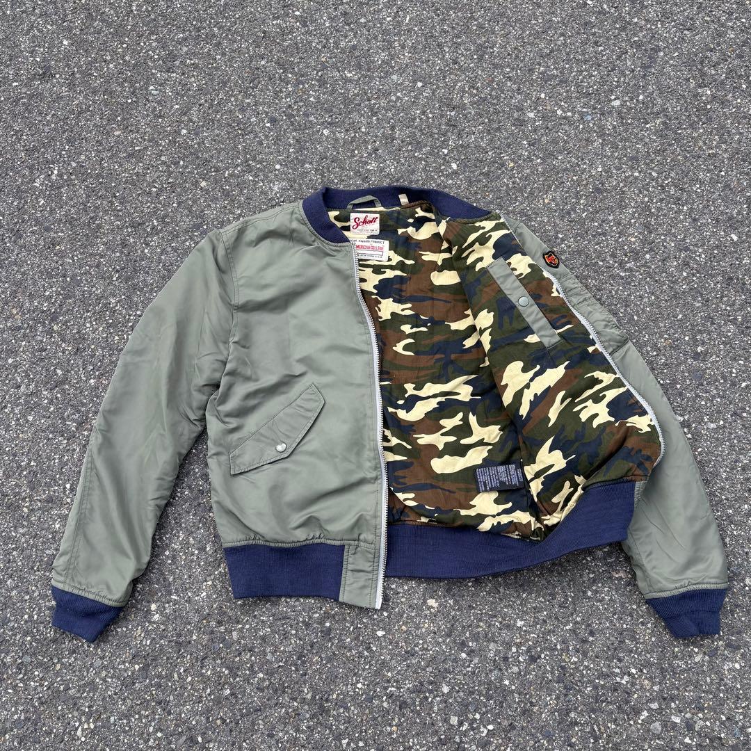 る*。様 90s schott MA-1 フライトジャケット USA製 Lサイズ