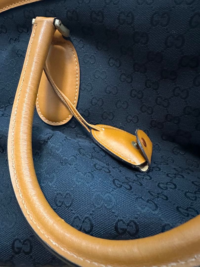ジャンク品 GUCCI トラベル用ボストンバッグ(GG柄×キャンパスレザー) GUCCI