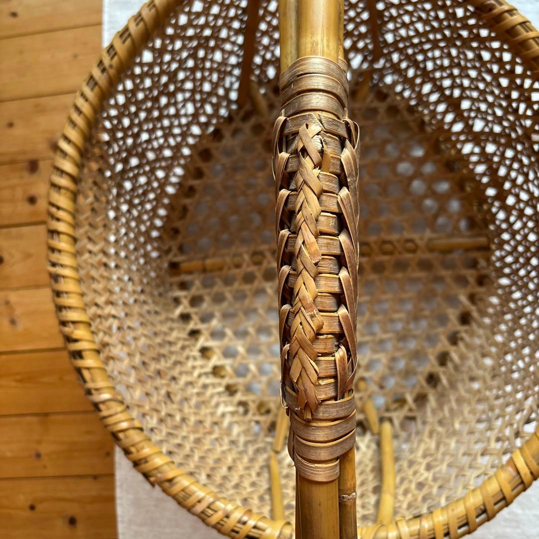 激レア　入手困難　根曲がり竹手籠　昭和レトロな逸品　￼ヴィンテージ　大きなサイズ
