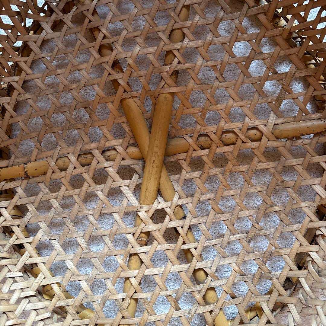 激レア　入手困難　根曲がり竹手籠　昭和レトロな逸品　￼ヴィンテージ　大きなサイズ