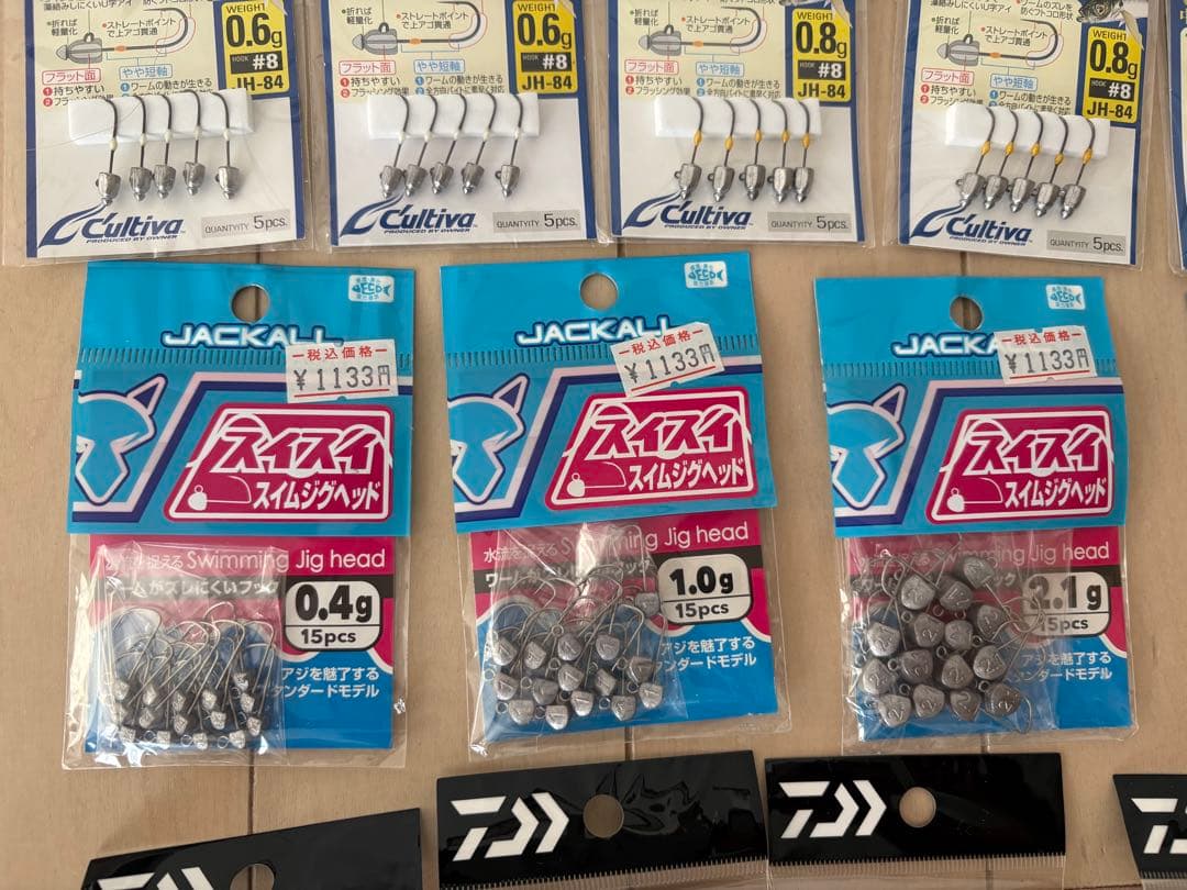 未使用 ライトゲームセット ジグヘッド ワーム リーダー アジング メバリング