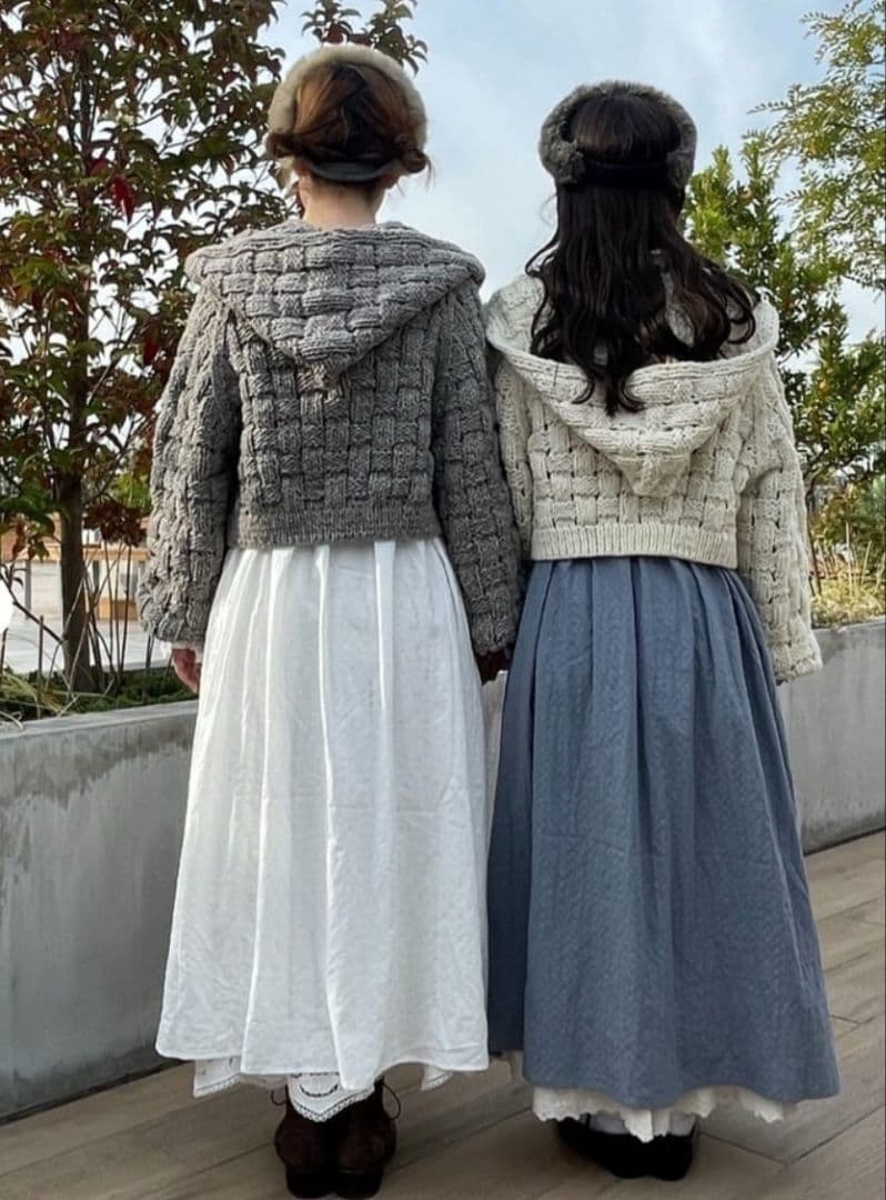 ツハルTSUHARU【ペルーニット】柄編みバラクラバ新品グレー 今季完売