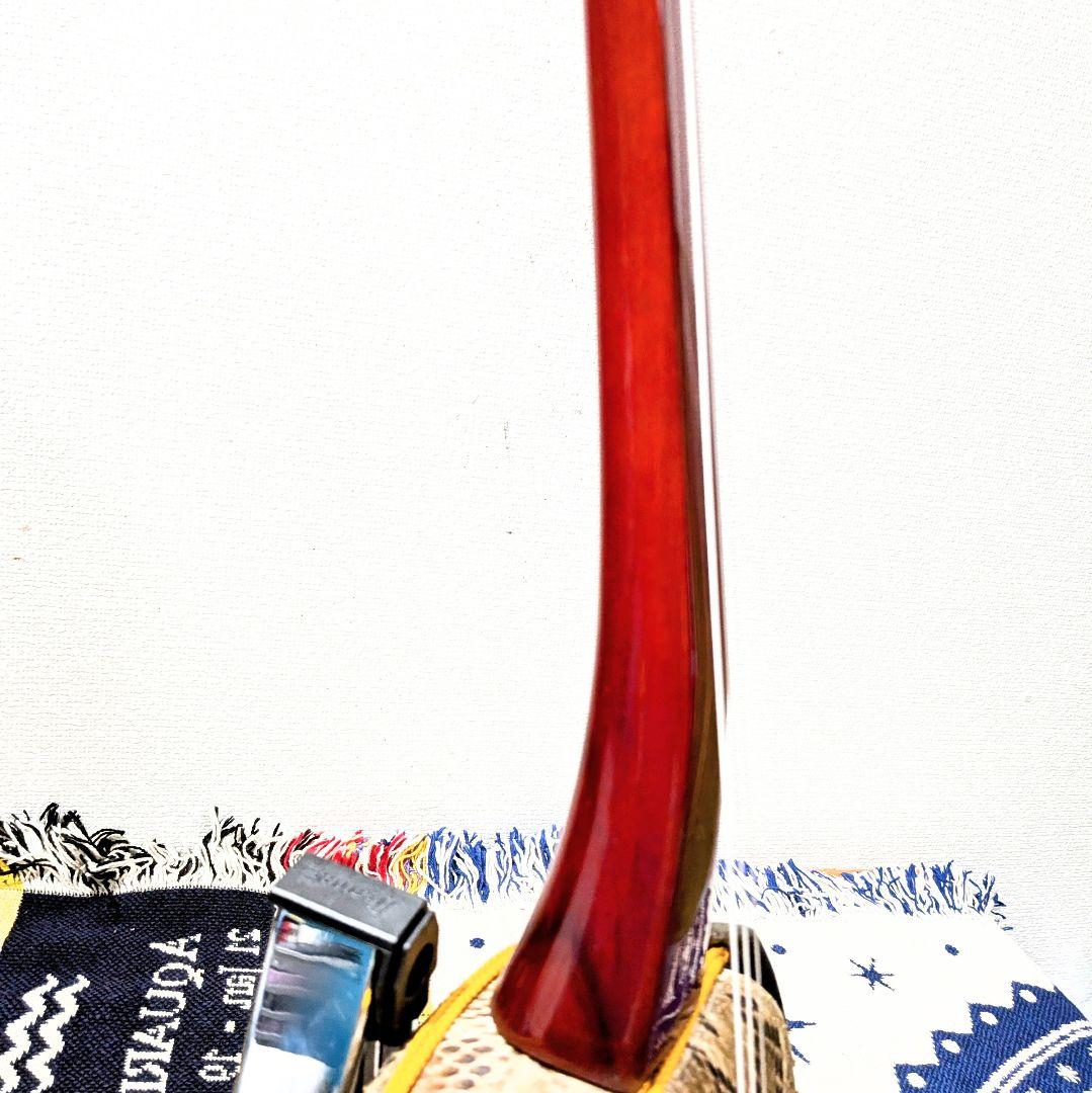 美品　沖縄三味線　本皮　ゆし木　真壁型