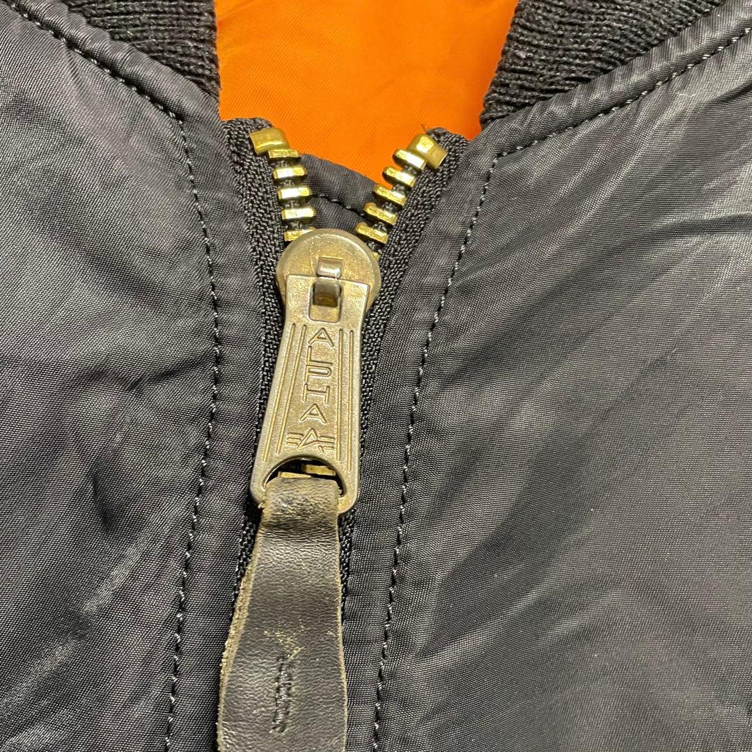 MA-1 フライトジャケット　アルファインダストリーズ　ブラック　古着　M