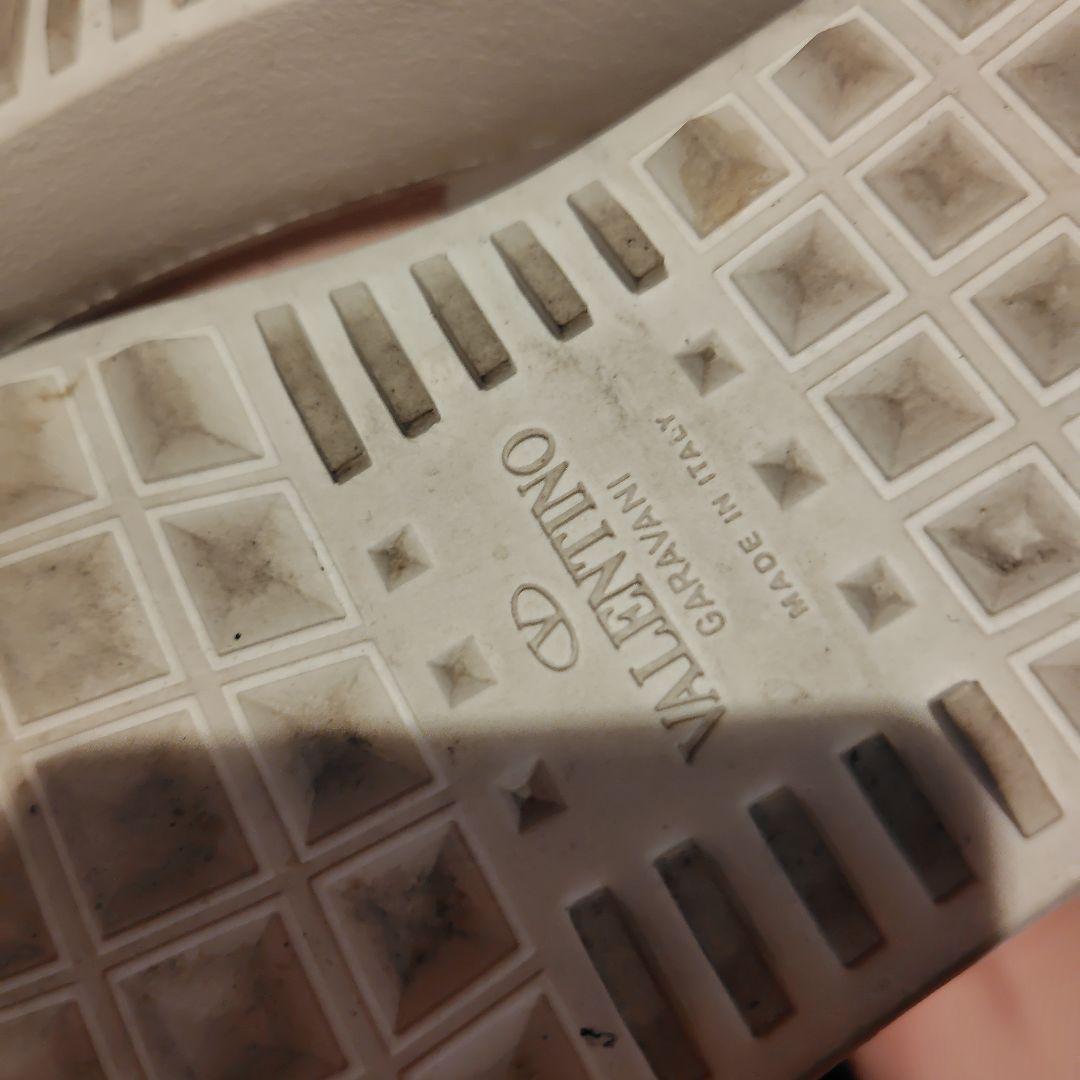 VALENTINO ヴァレンティノ オープンレザースニーカー ホワイト×ピンク