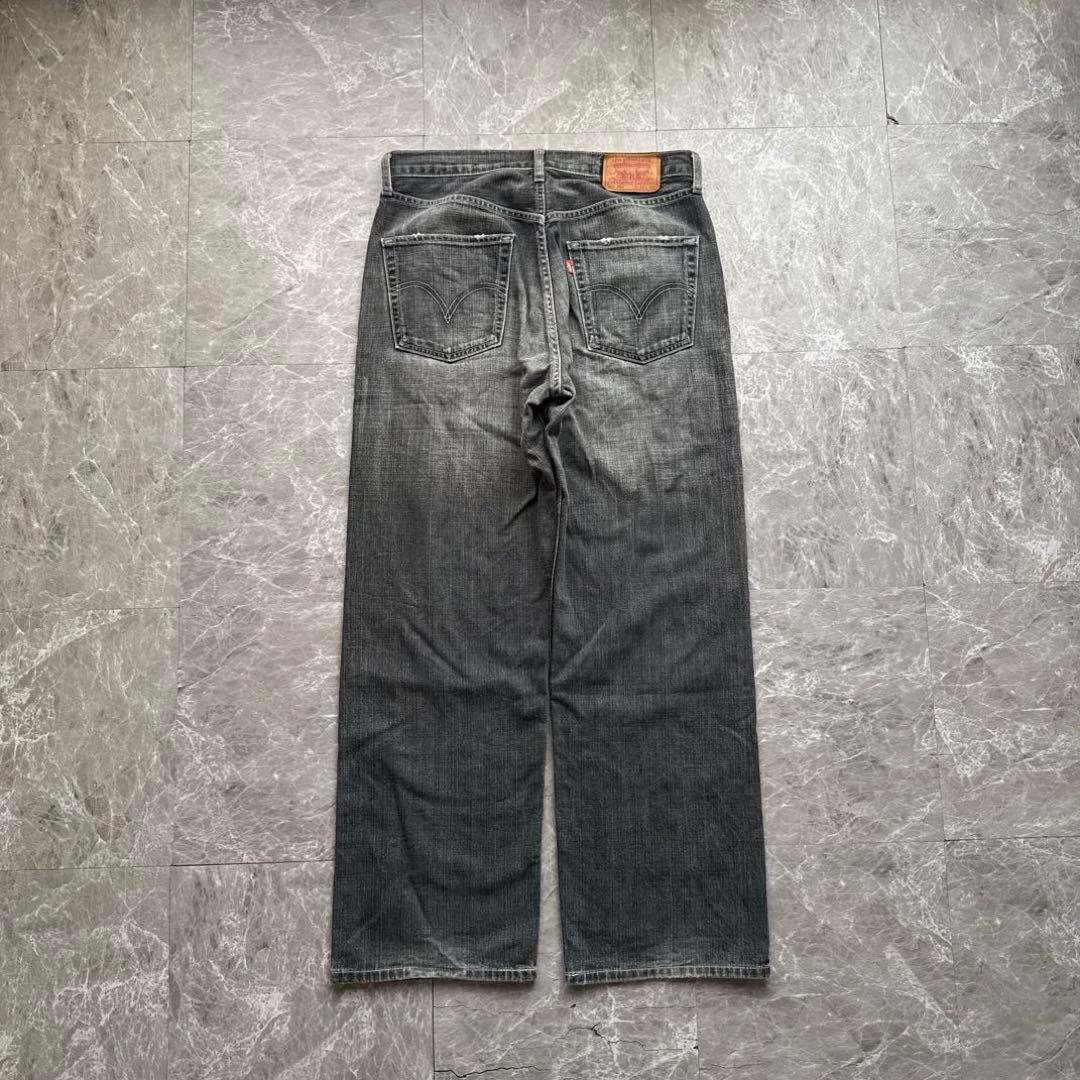 Levi's 504 先染めブラック バギーデニムパンツ ヒゲ y2k 90s USA製