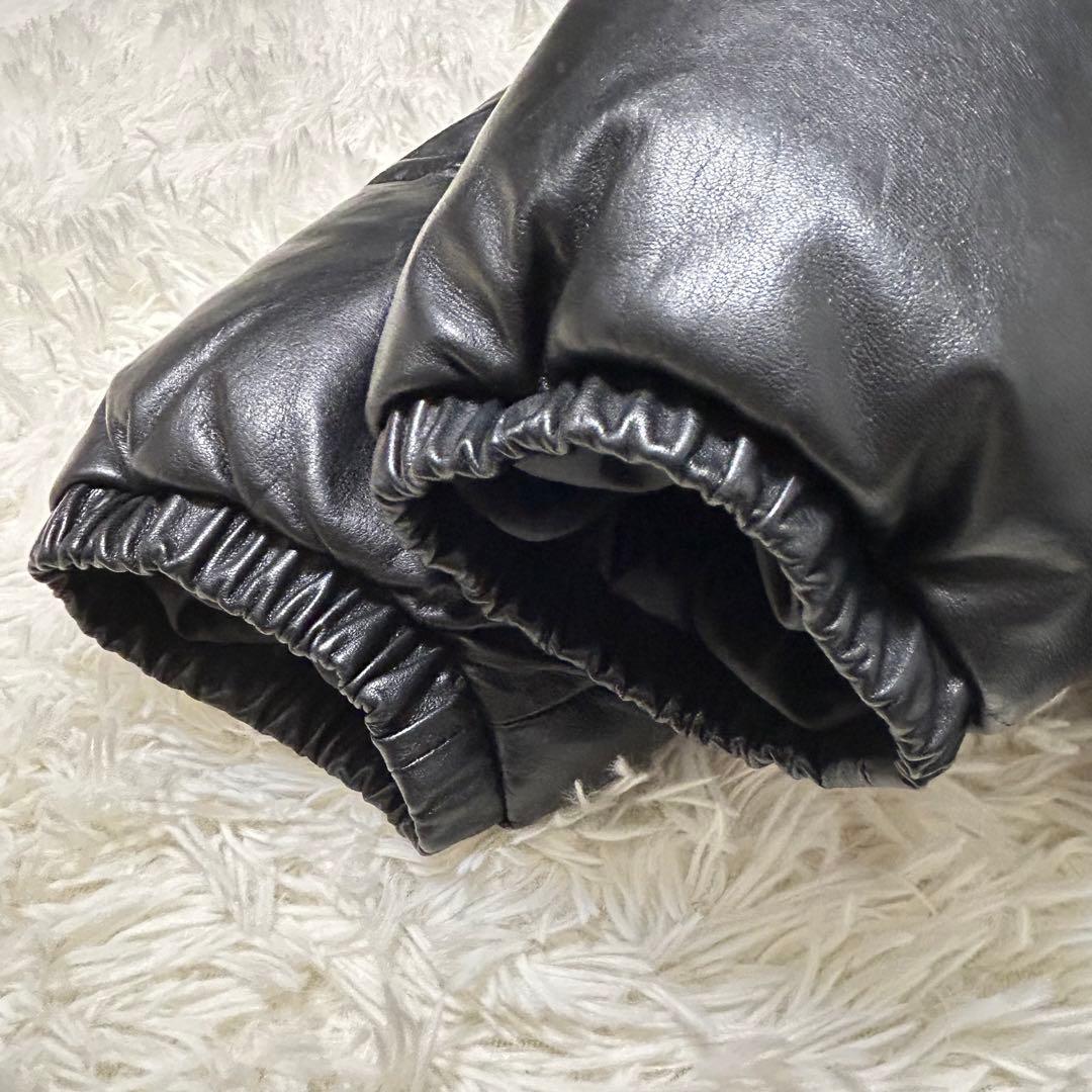 大きいサイズ　4L ラムレザーダウンジャケット 肉厚　y2k ブラック　L&B