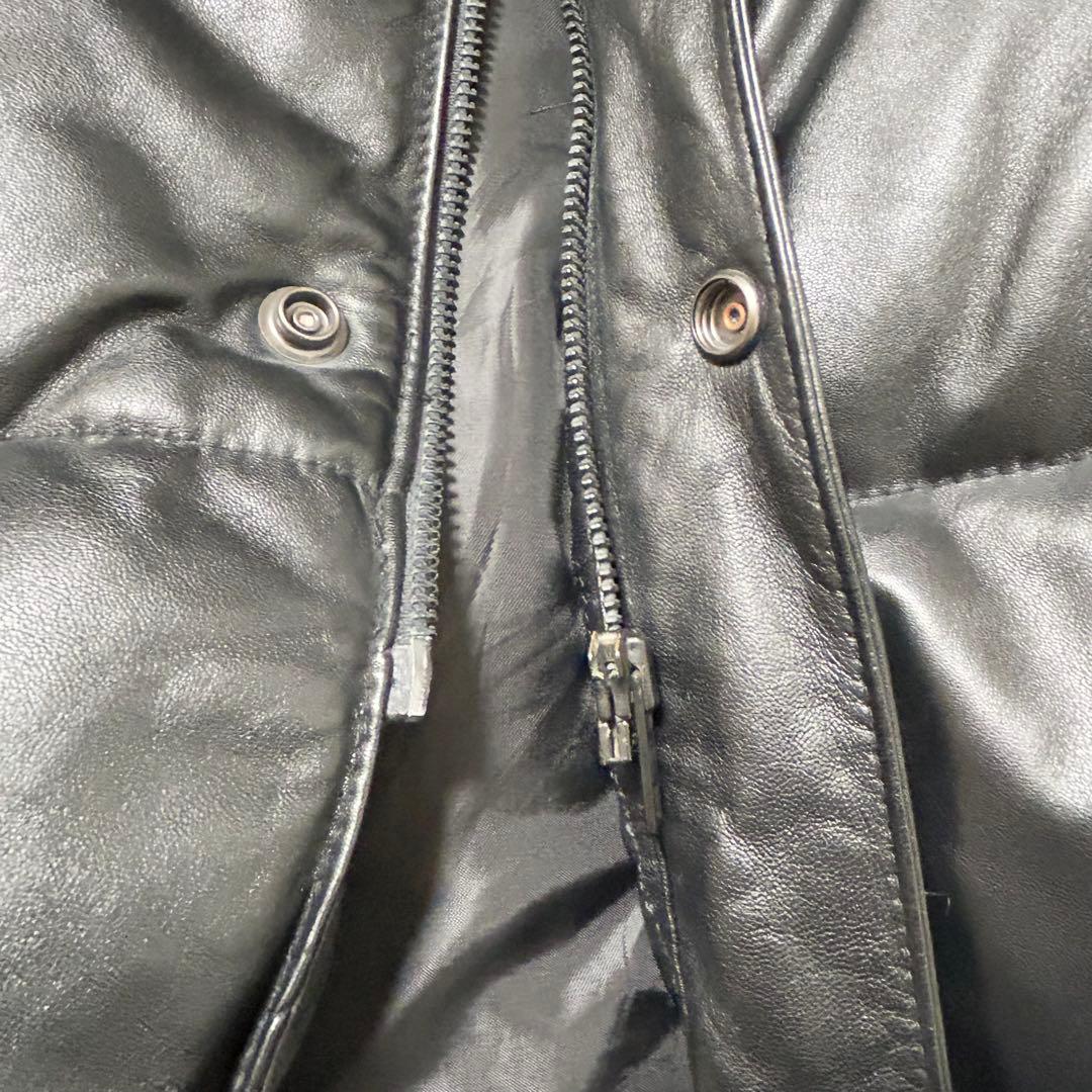 大きいサイズ　4L ラムレザーダウンジャケット 肉厚　y2k ブラック　L&B