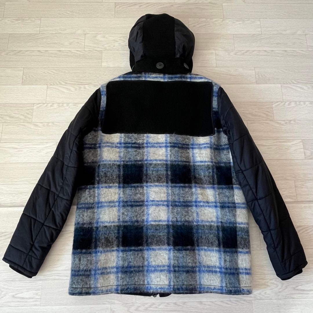 【XLサイズ】BARK バーク チェック モヘアダッフルコート アウター メンズ