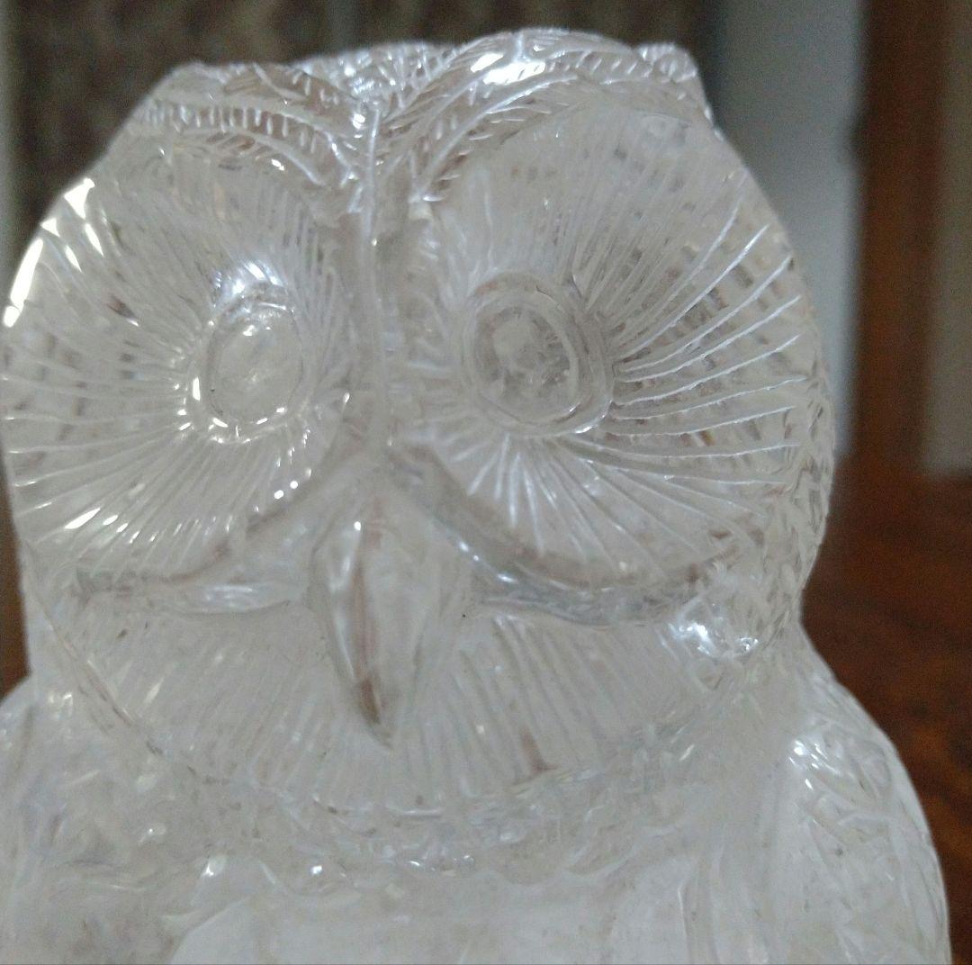 手掘りフクロウ　天然水晶