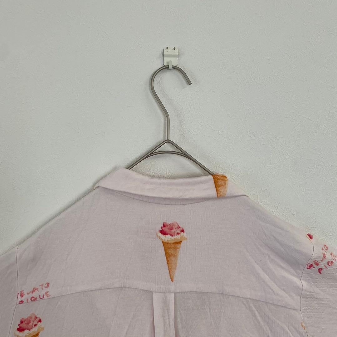 【ジェラートピケ】アイス柄セットアップパジャマ 半袖 ショートパンツ ゴム 薄手