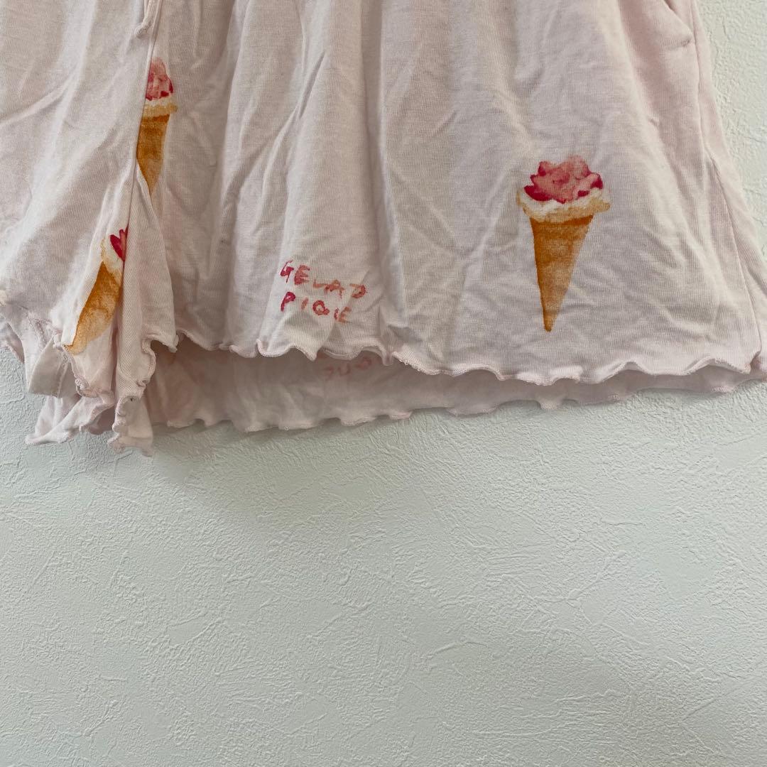 【ジェラートピケ】アイス柄セットアップパジャマ 半袖 ショートパンツ ゴム 薄手