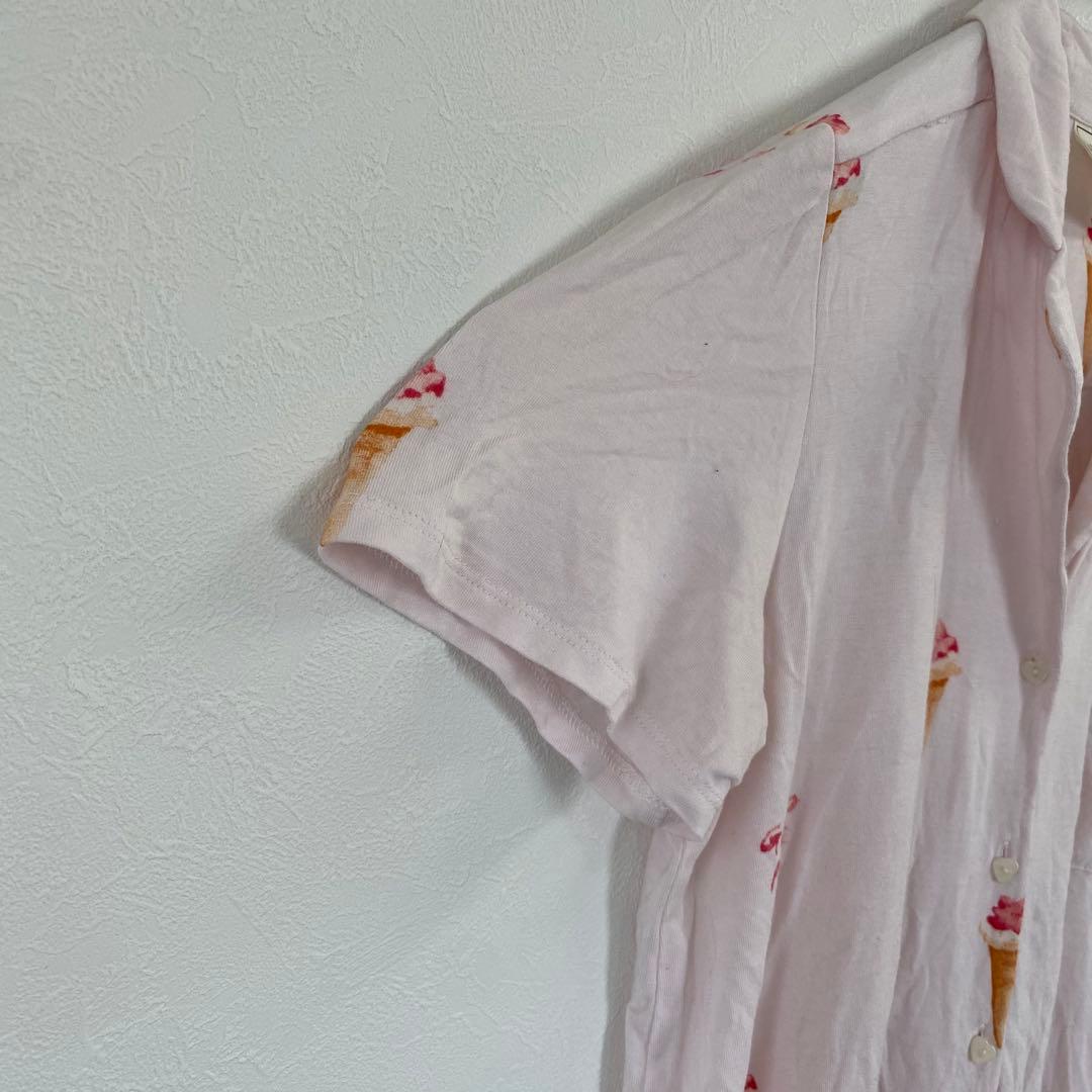 【ジェラートピケ】アイス柄セットアップパジャマ 半袖 ショートパンツ ゴム 薄手