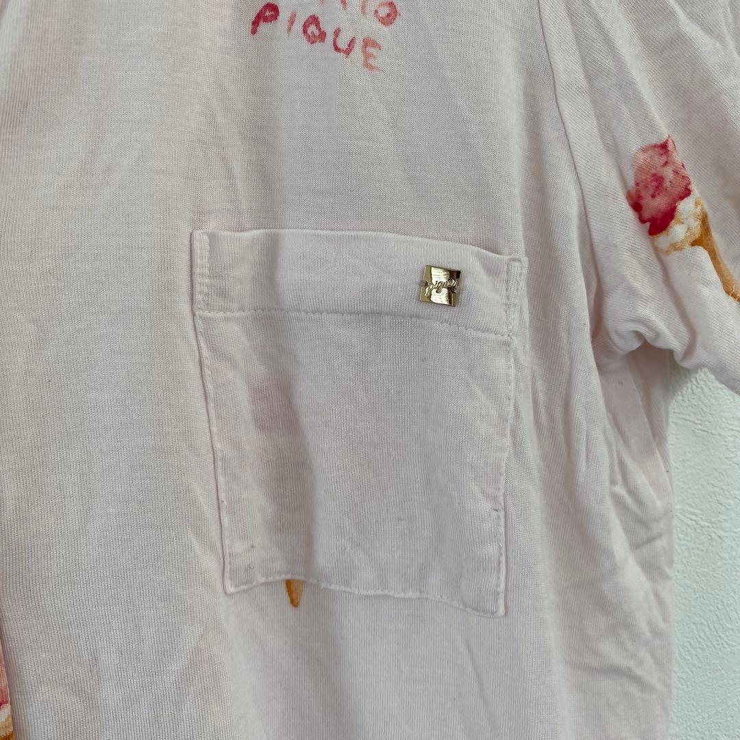 【ジェラートピケ】アイス柄セットアップパジャマ 半袖 ショートパンツ ゴム 薄手