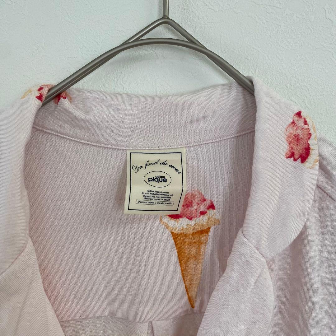 【ジェラートピケ】アイス柄セットアップパジャマ 半袖 ショートパンツ ゴム 薄手