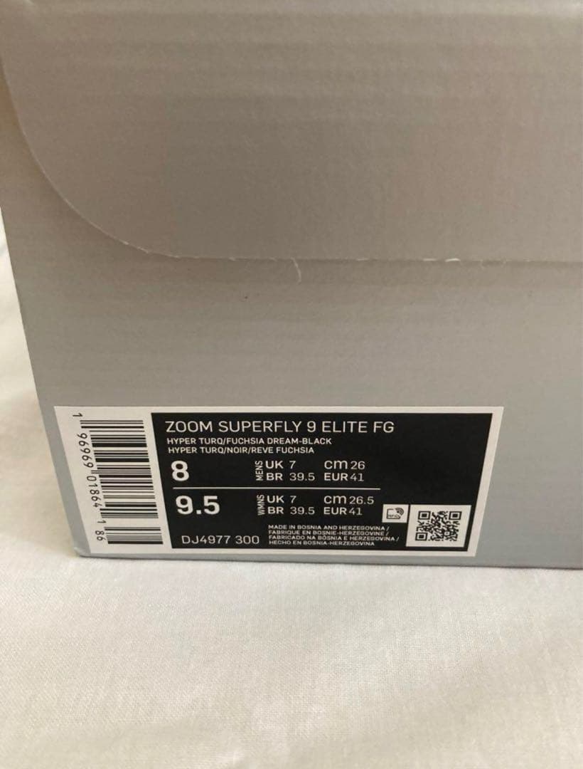 新品未使用 NIKE ズーム スーパーフライ 9 エリート FG 26.0