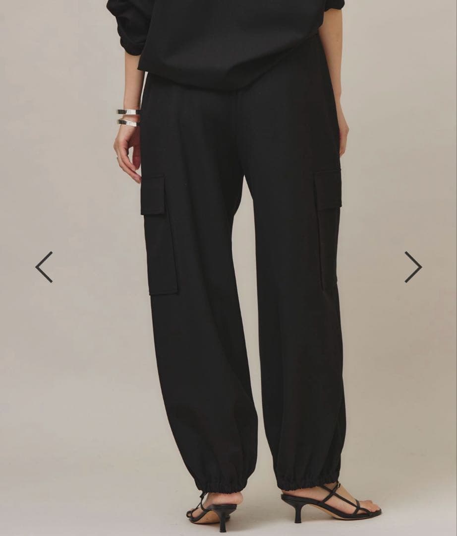 まる様　Curensology／カレンソロジー／ストレッチカーゴパンツ　ブラック