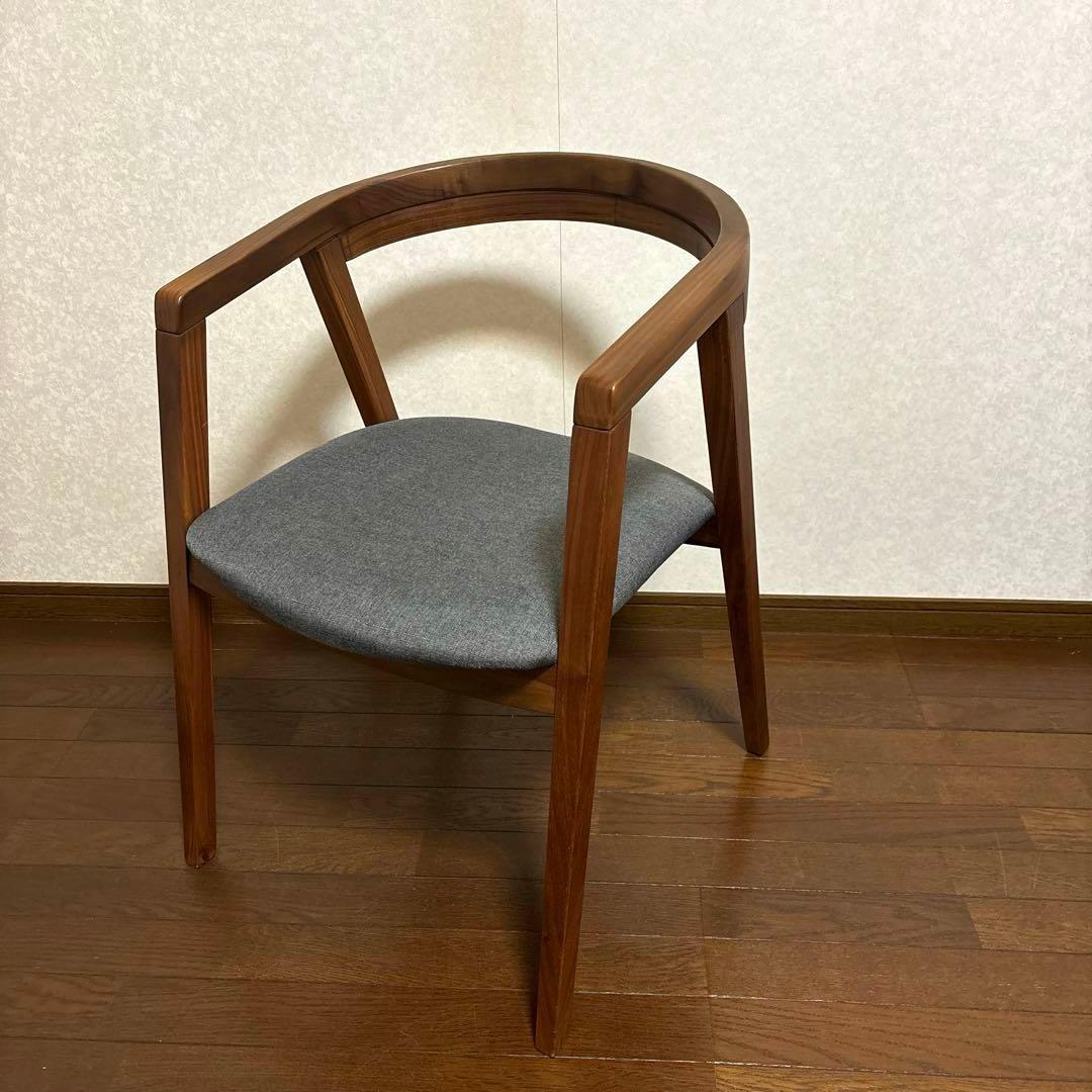 【美品】ダイニングチェア 肘付き ウォールナット
