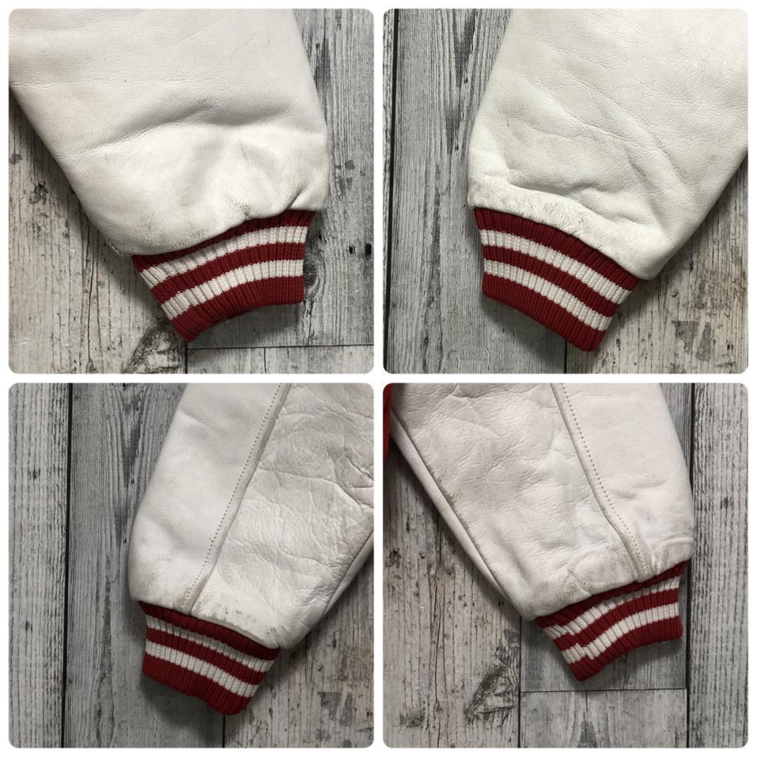 カレッジ大学 韓国 コリア スタジャン メルトンウール×レザー 刺繍 中綿 XL