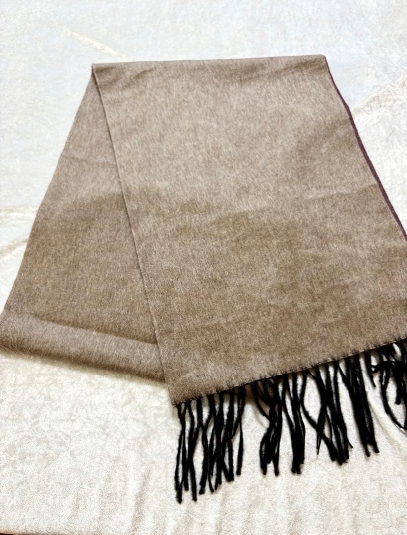 PIACENZA ピアチェンツァ　カシミアシルクマフラー　ブラウン　パープル