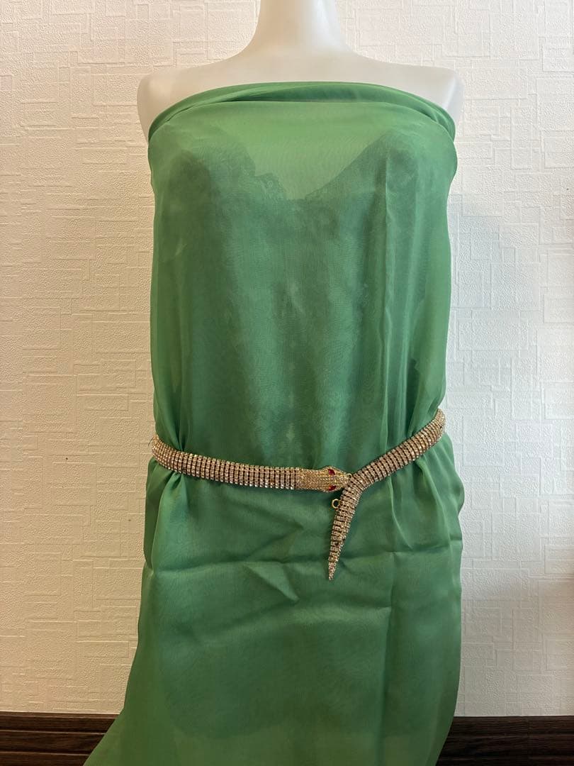 蛇デザインのクリスタルベルト 石外れ有